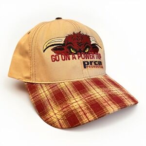 Vintage PRCA Pro Rodeo SnapBack Cap Cowboy Bull Riding Hat Western Plaid